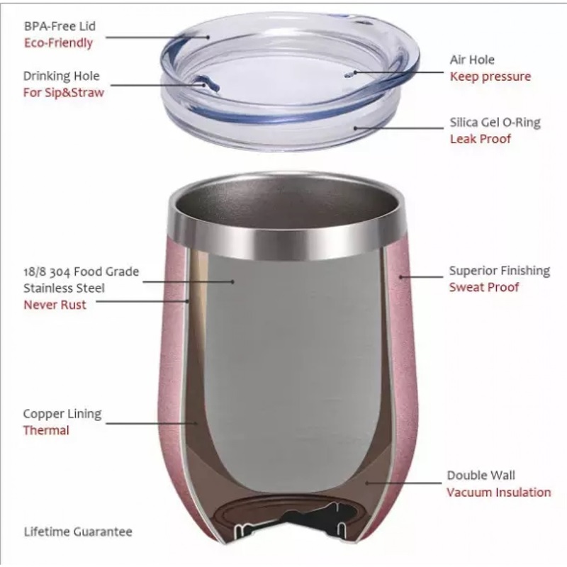 hot sale double wall stainless steel egg shaped vacuum insulated beer tumbler water cup wine tumbler with lid