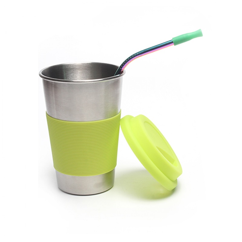 Stainless Steel Cups with Lids and Straws 16oz / 450ml