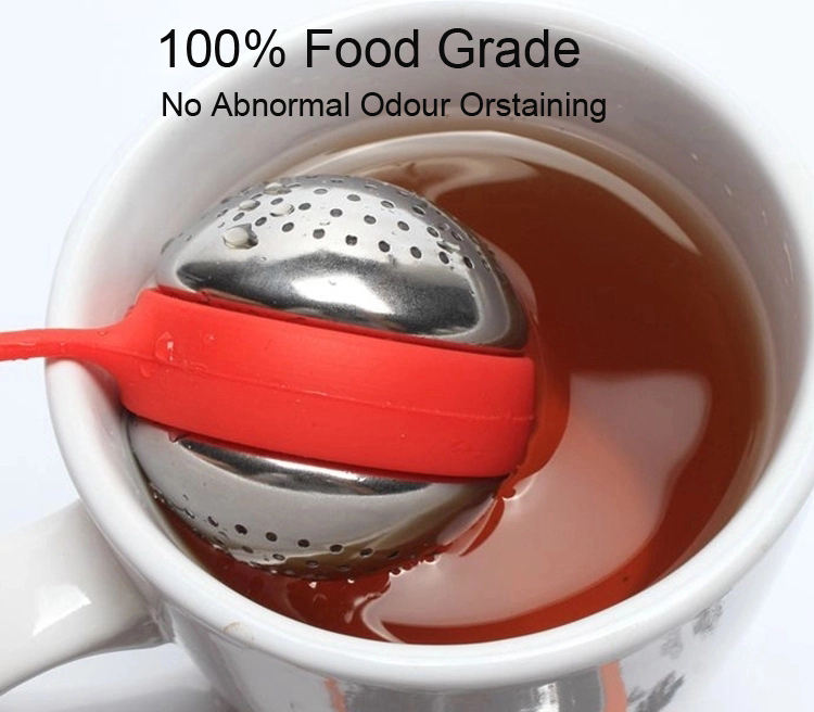 100% Food Grade Loose Leaf Stainless Steel Silicone Tea Ball Filter for Tea Sieve