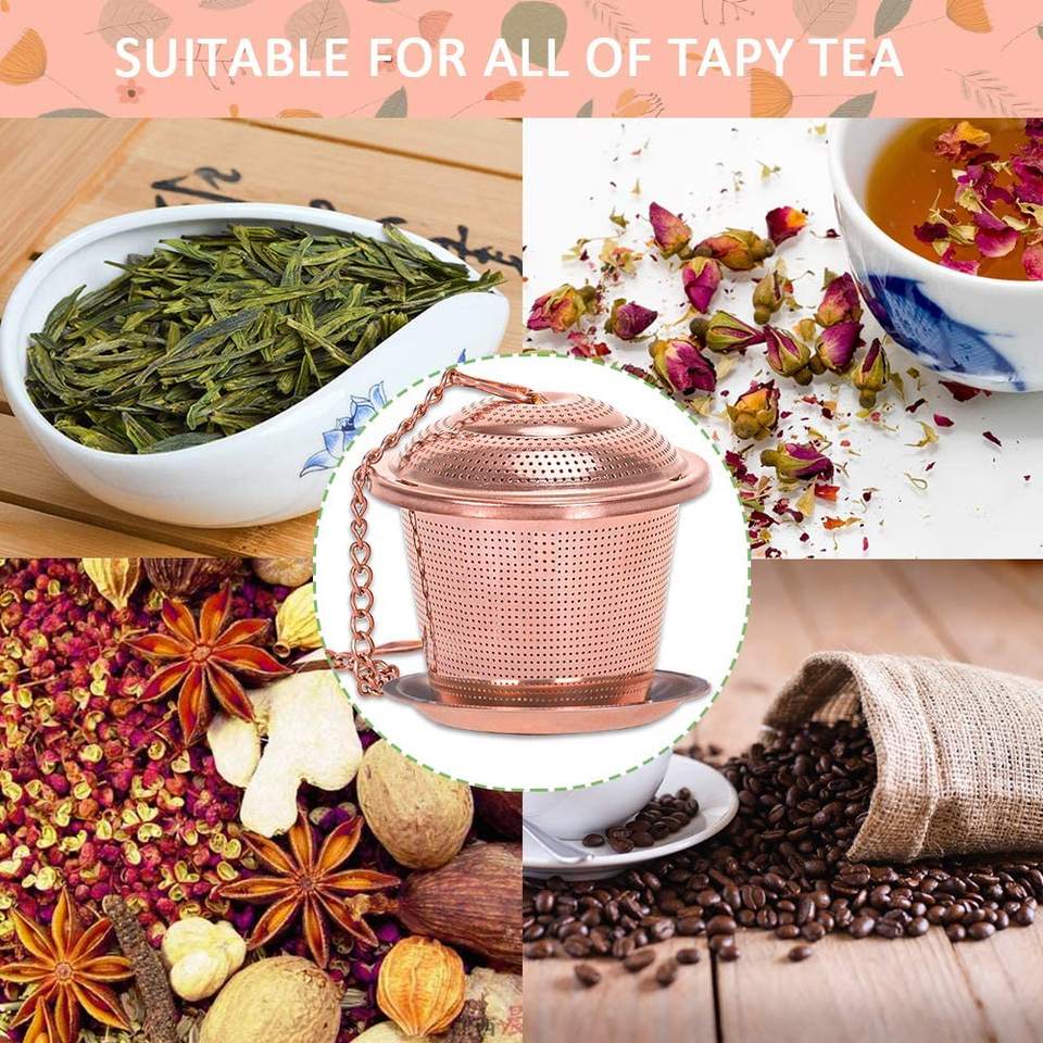 Tea Strainer Infusers Set Tea Tools Stainless Steel Fine Mesh Tea Sieve Steeper with Spoon and Drip Trays