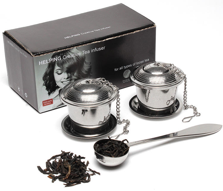 Christmas Gift For Family With Tea Infuser Set Including Two Tea Filters And One Tea Spoon Made By Stainless Steel