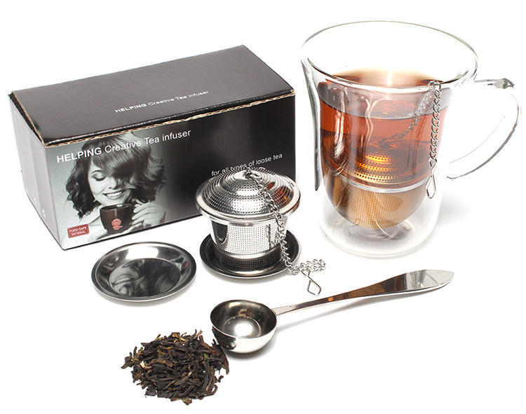 Christmas Gift For Family With Tea Infuser Set Including Two Tea Filters And One Tea Spoon Made By Stainless Steel
