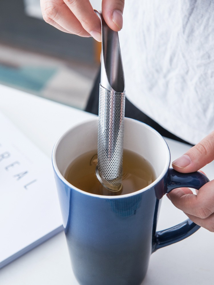 Tea Infuser - Stainless Steel Stick Pipe Tea Steeper Strainer Loose Tea Leaf, Herbs Spice, Premium Extra Fine Mesh Tea Maker