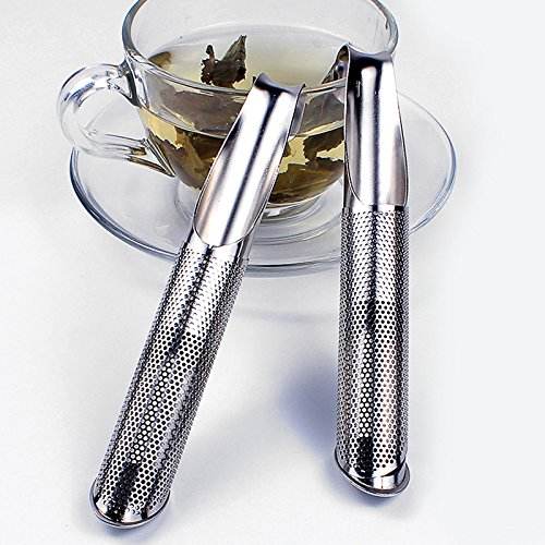 Tea Infuser - Stainless Steel Stick Pipe Tea Steeper Strainer Loose Tea Leaf, Herbs Spice, Premium Extra Fine Mesh Tea Maker