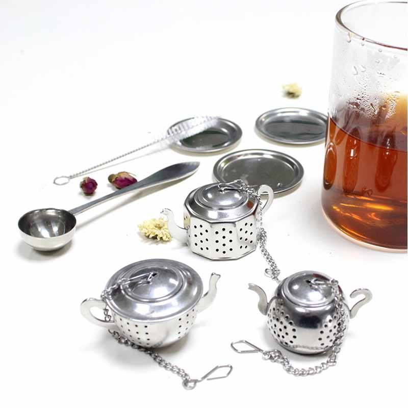 Loose Leaf Tea Infuser Including Tea Scoop and Drip Trays - Best Premium Stainless Steel Strainer & Steeper! Mini TeaPot