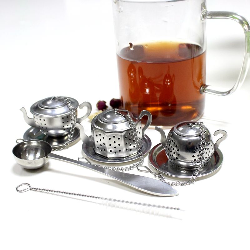 Loose Leaf Tea Infuser Including Tea Scoop and Drip Trays - Best Premium Stainless Steel Strainer & Steeper! Mini TeaPot