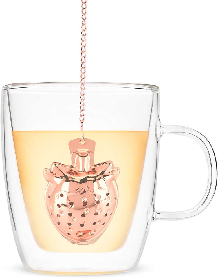Rose Gold Strawberry Tea Infuser Food Safe Stainless Steel Coffee & Tea Tools Filtering Tool for Making Tea
