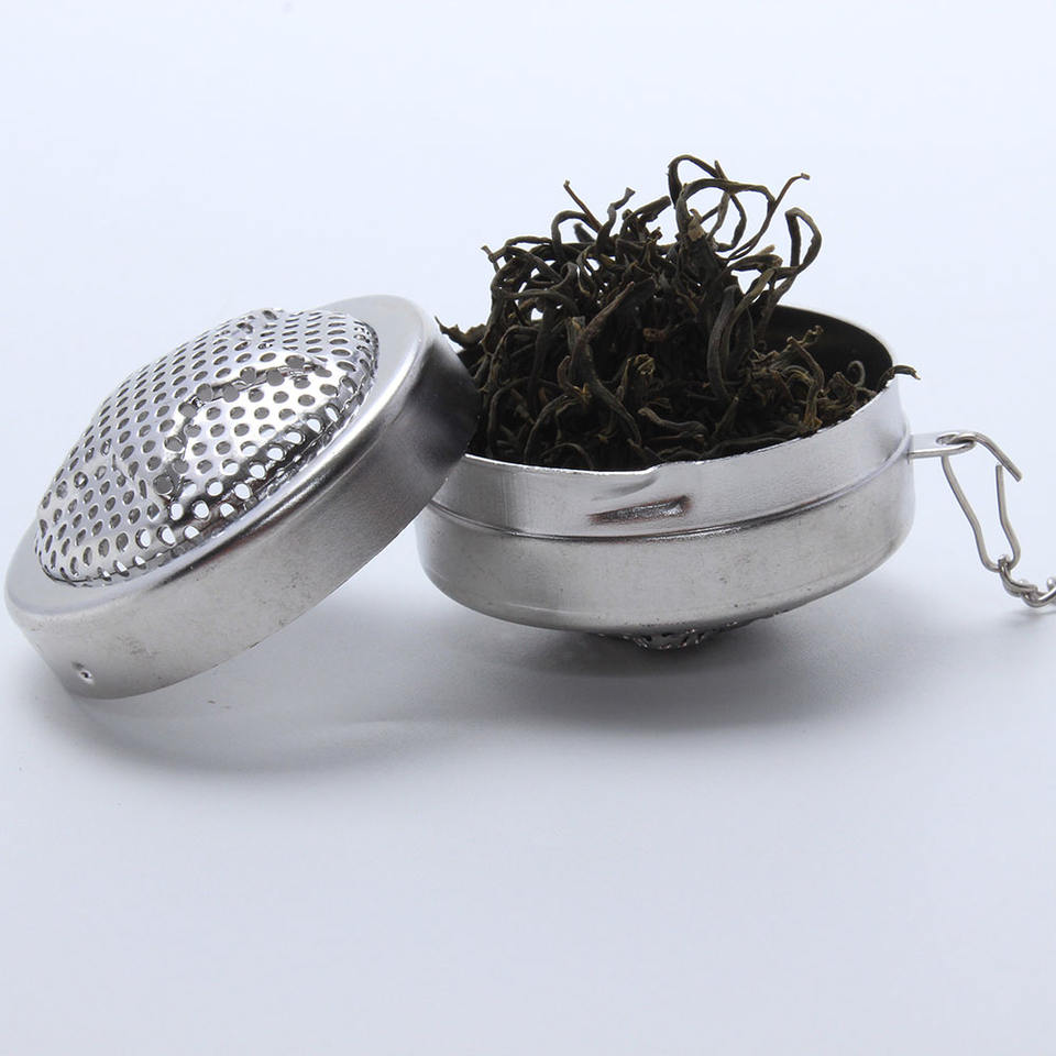 Good Quality Food Grade Stainless Steel Metal Black Leaf Tea Sieve Infuser Gift