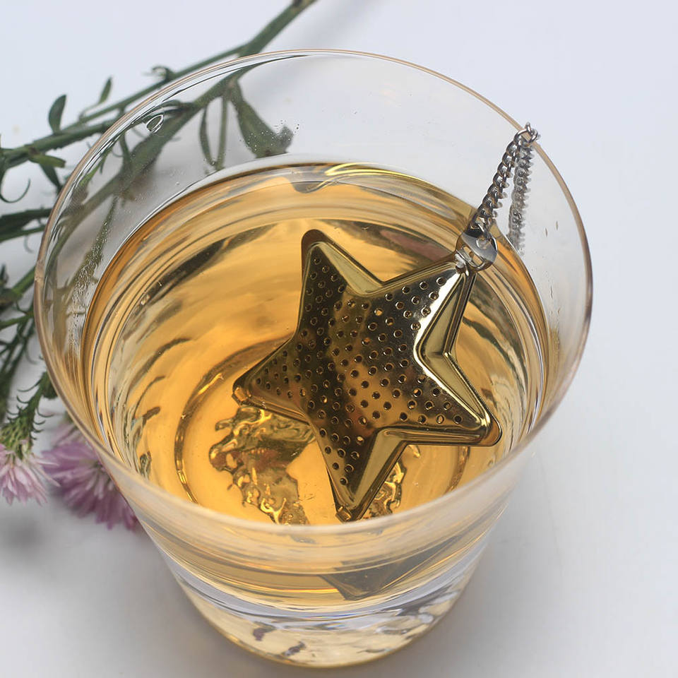 Food Grade Little Star Shape Herbal Tea Leaf Infuser Filter with Custom Silicone Tray