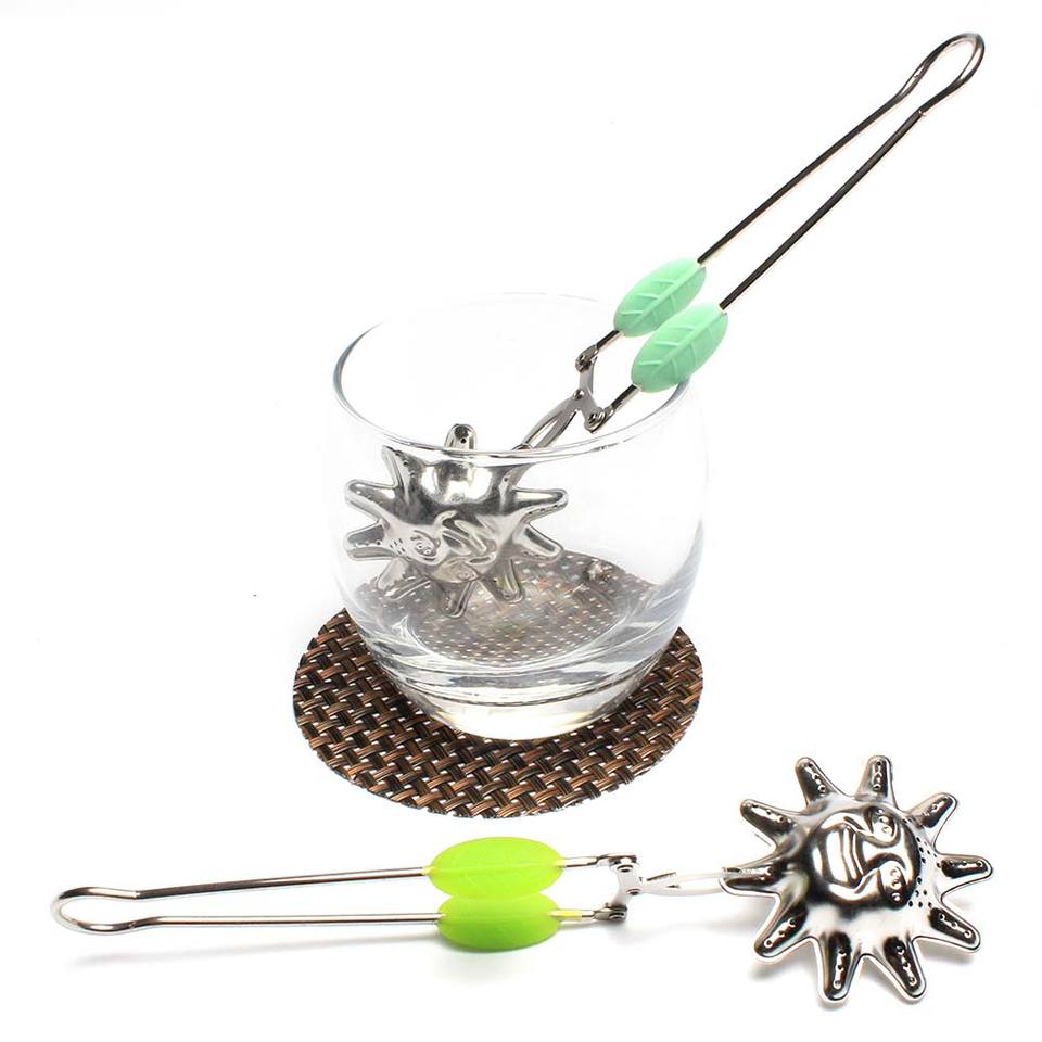 Wholesale Carton Sun shape Stainless Steel Tea Ball Strainer infuser with snap handle