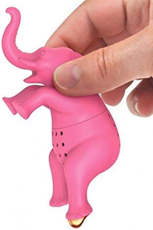 Pink elephant animal shape silicone tea egg strainer infuser ball with BPA free