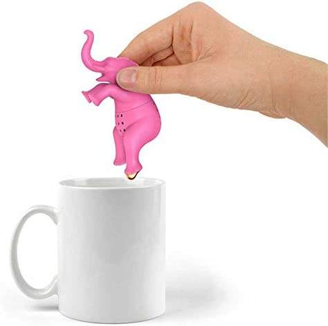 Pink elephant animal shape silicone tea egg strainer infuser ball with BPA free