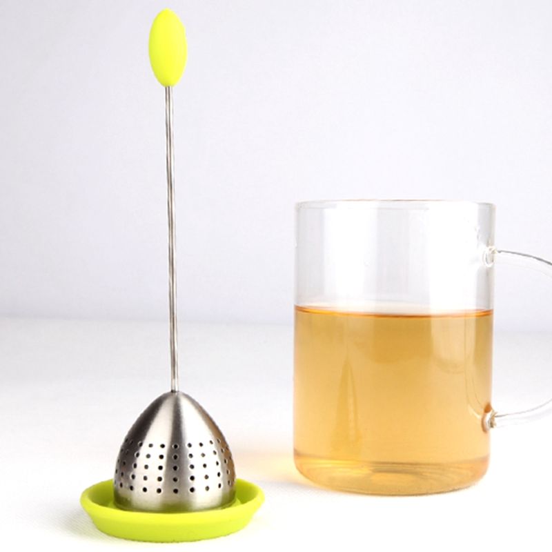 BPA Free Silicone Aerial Shape Tea Strainer Reusable 304 Stainless Steel Tea Infuser
