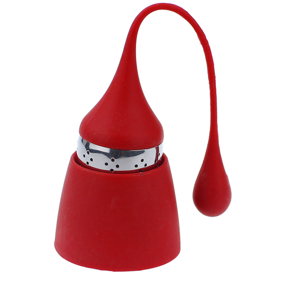 Teardrop-shaped Silicone Handle Tea Infuser 304 Stainless Steel Tea Strainer
