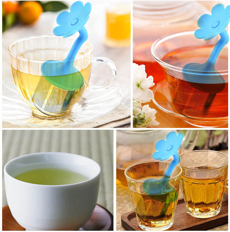 Flower Tea Infuser Stainless Steel Tea Ball Herbal Spice Filter Kitchen Tools Leaf Tea Strainer Brewing Device