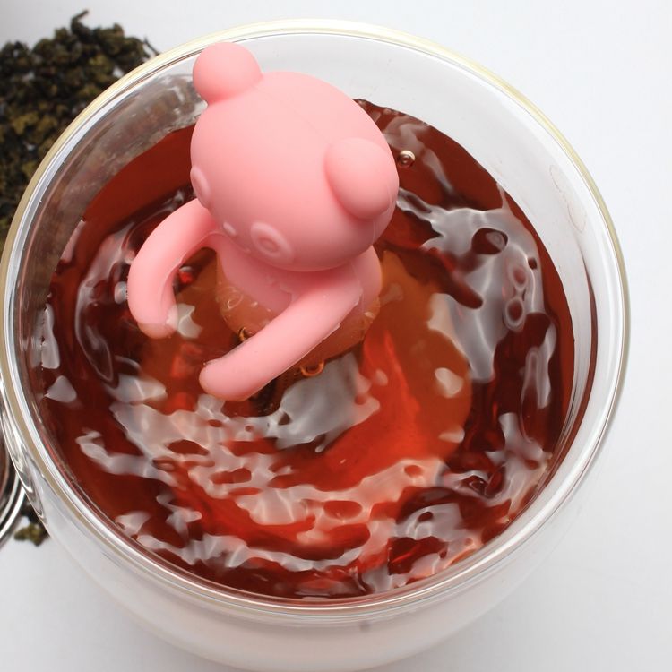 New arrival silicone bear shape Tea Infuser Stainless Steel stick strainer gift