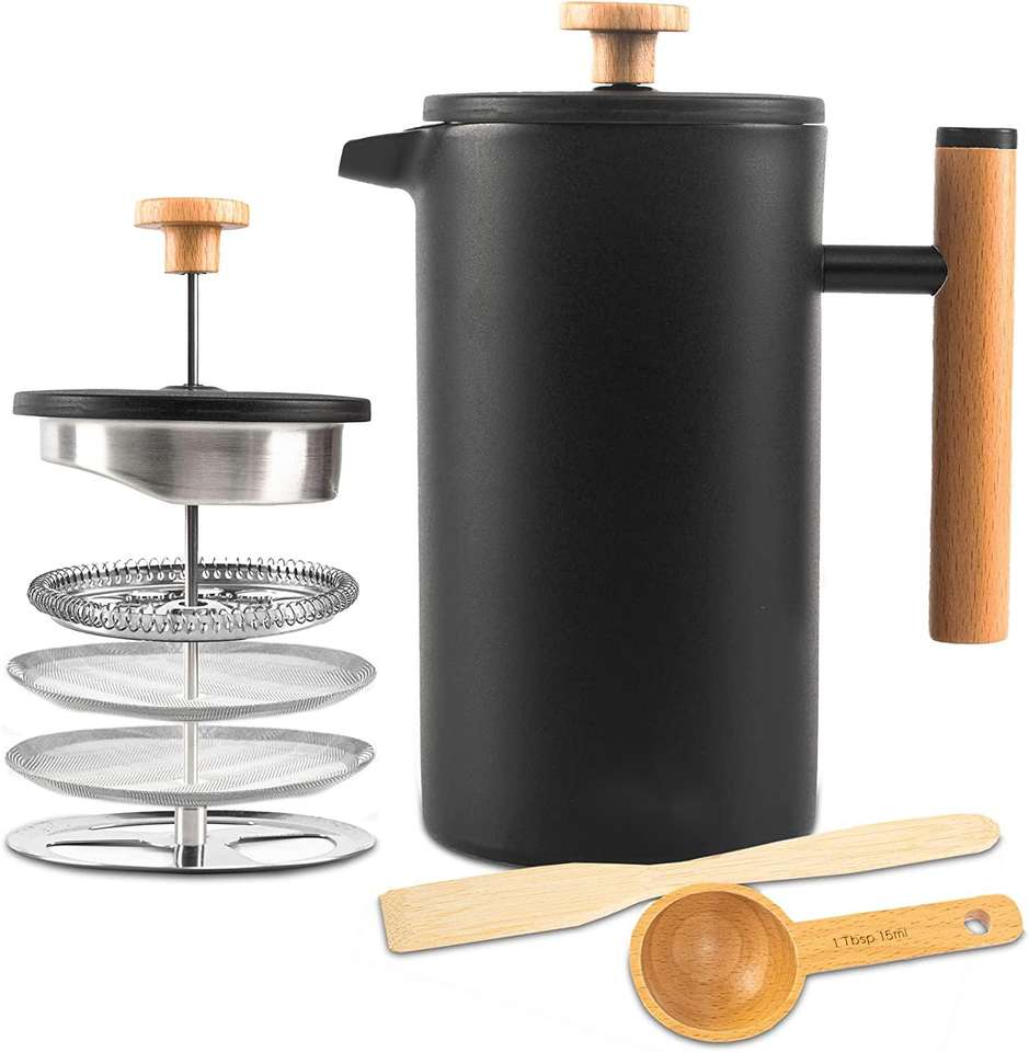 1000ml Stainless Steel Coffee Press with Double Insulated Wall