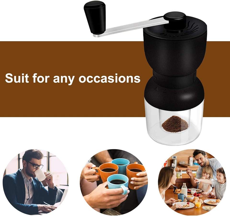 Hot Sale Manual Coffee Grinder with Ceramic Burrs for Home, Office and Travelling