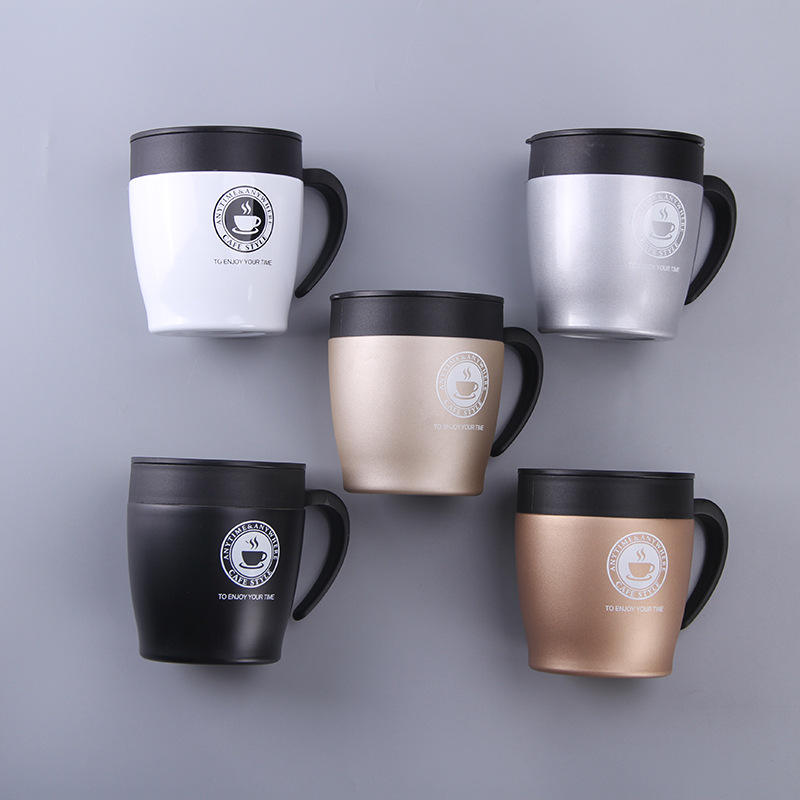 New design 304 stainless steel coffee cup with handle Office coffee mug for creative advertising gift