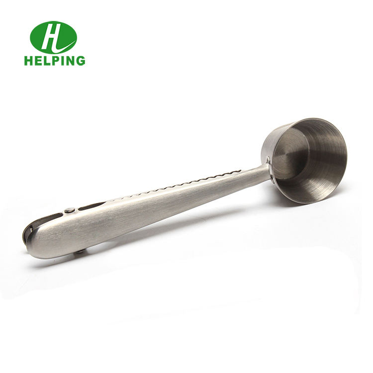 Durable Stainless Steel Coffee Scoop with Sealing Bag Clip