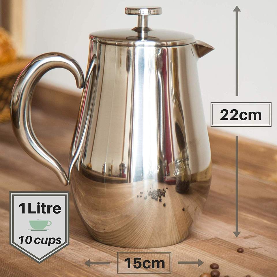 Stainless steel double wall Cafetiere French Press Coffee Maker