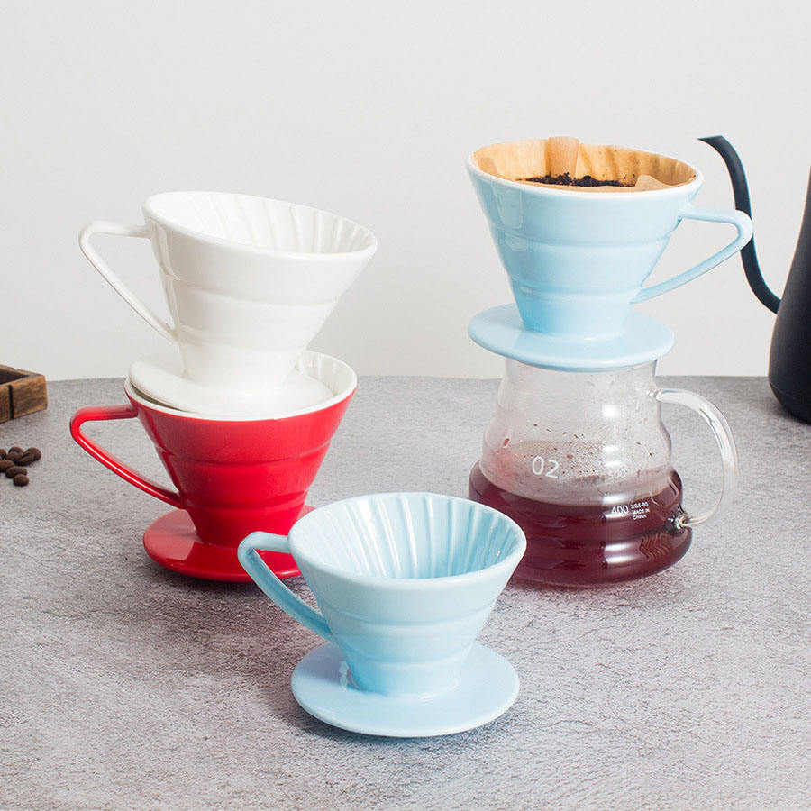 Creative coffee filter cup Ceramic coffee filter cup Hand brewed coffee filter funnel cup