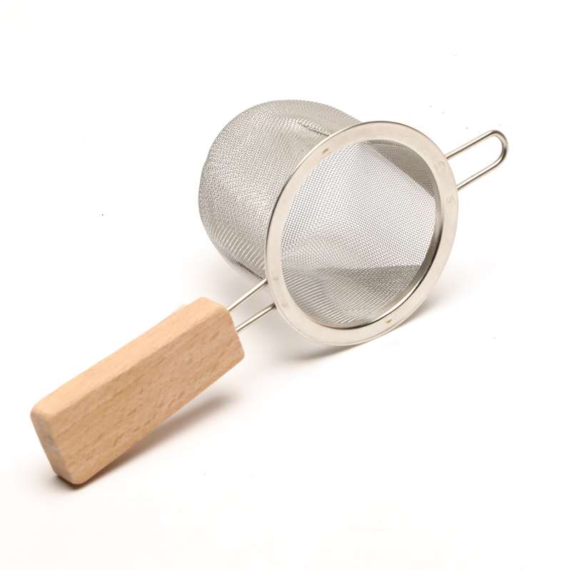 Fine Mesh Design 18 8 Stainless Steel Herbal Tea Infuser with Wooden Handle