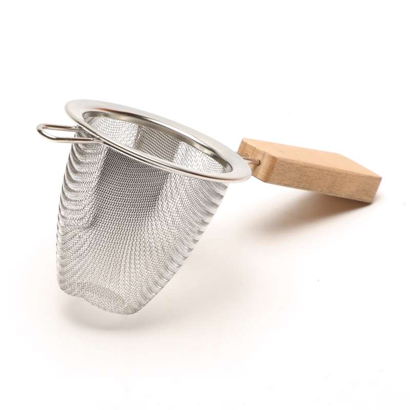 304 Stainless Steel Tea Infuser with Wooden Handle for teapot mug cup