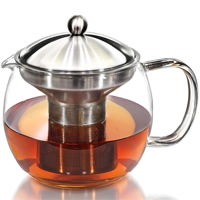 Tea Pot and Tea Infuser Set - Glass Tea Maker Infusers Holds 3-4 Cups Loose Leaf Iced Blooming or Flowering Tea Filter