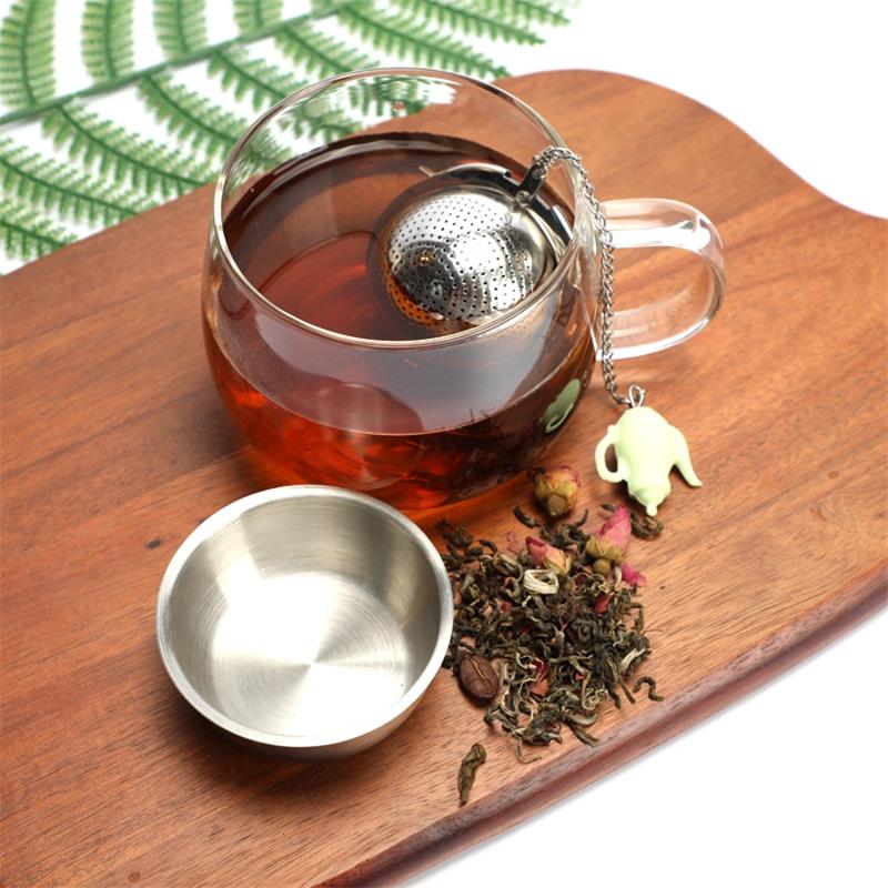 Stainless Steel fine hole tea Infuser Ball With Chain and charm