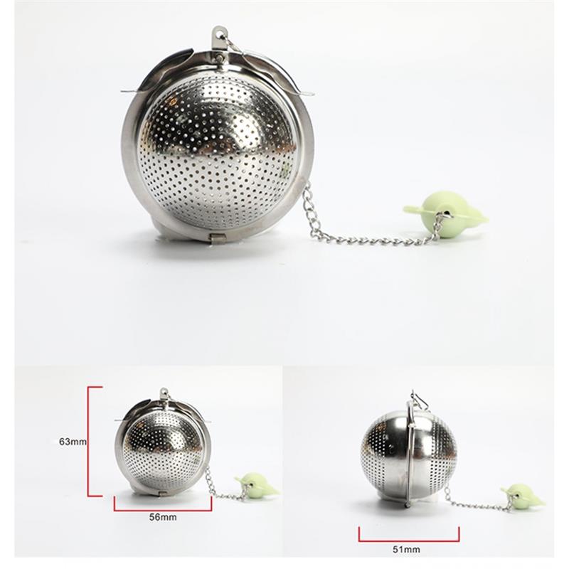 Stainless Steel fine hole tea Infuser Ball With Chain and charm