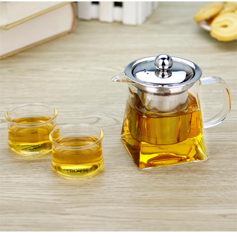 Chinese Commercial Portable White Clear Glass Tea Pot with Infuser Factory Wholesale