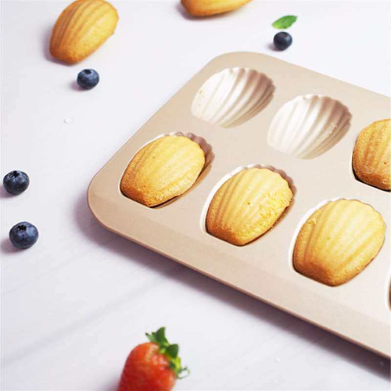 12 Cavity Heavy Duty Shell Shape Baking Mold Nonstick Cookie Cake Scone Pan Madeleine Pan