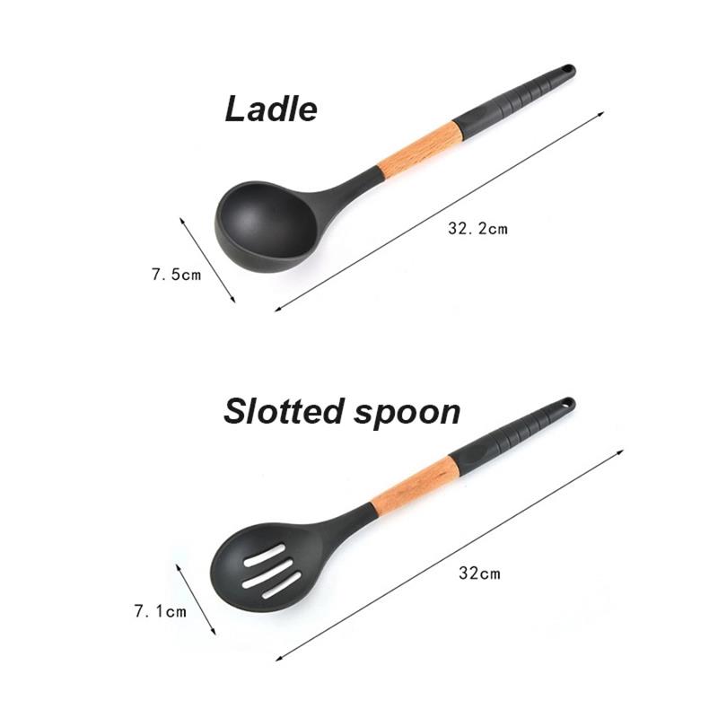 Wooden Handle Non-stick Heat Resistant Cream Butt Cake Spatula Spaghetti Server
