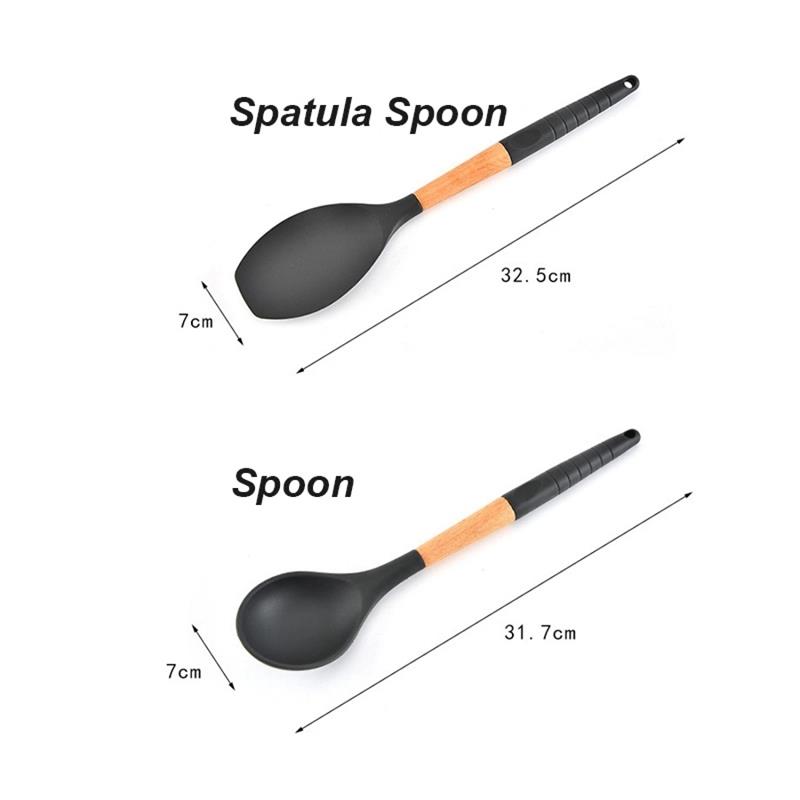 Wooden Handle Non-stick Heat Resistant Cream Butt Cake Spatula Spaghetti Server