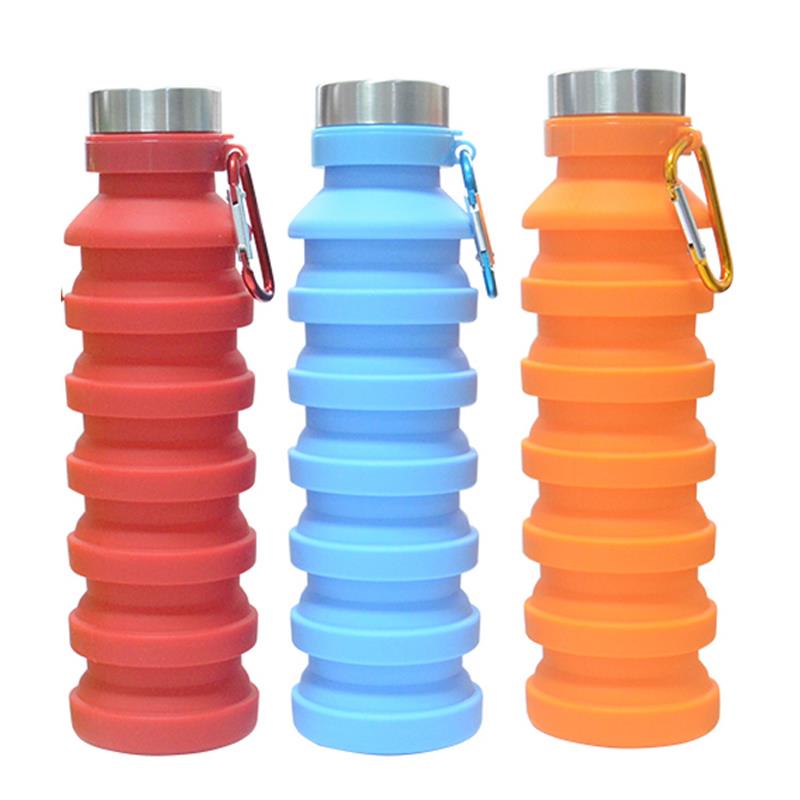 550ml BPA Free FDA Outdoor Sports Travel Gym Camping Hiking Leak Proof Portable Foldable Collapsible Silicone Water Bottle