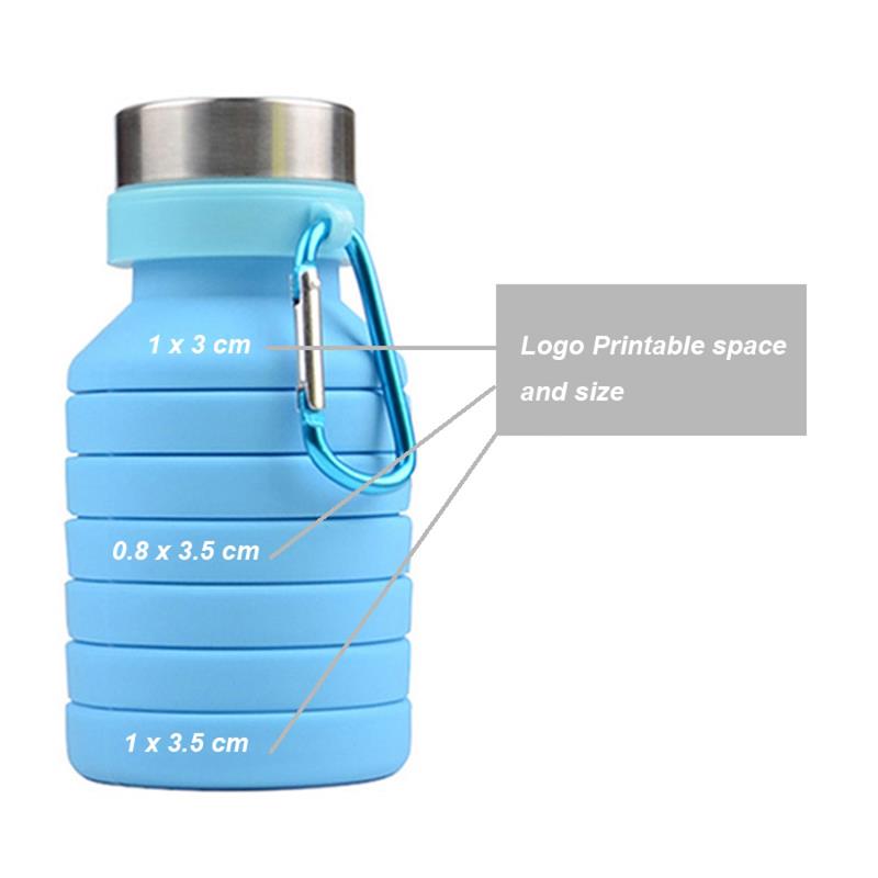 550ml BPA Free FDA Outdoor Sports Travel Gym Camping Hiking Leak Proof Portable Foldable Collapsible Silicone Water Bottle