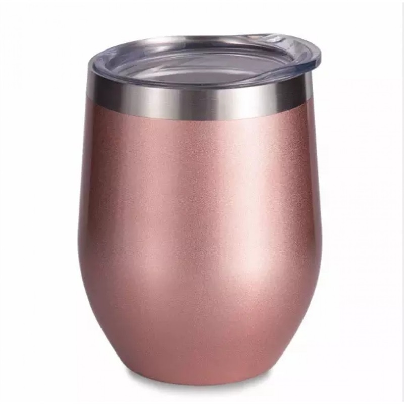 hot sale double wall stainless steel egg shaped vacuum insulated beer tumbler water cup wine tumbler with lid