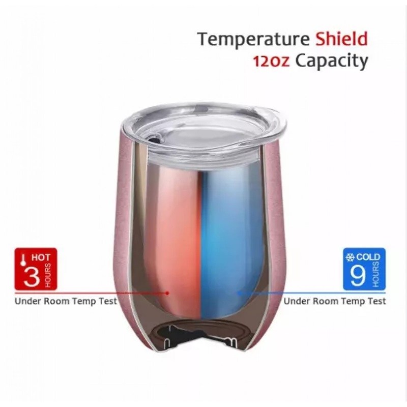 hot sale double wall stainless steel egg shaped vacuum insulated beer tumbler water cup wine tumbler with lid