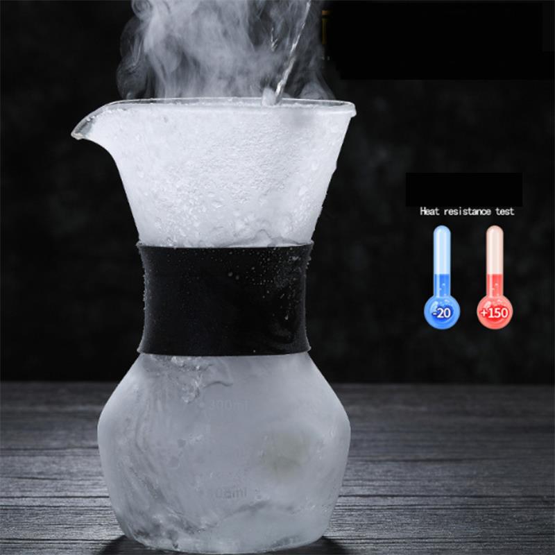 600ml/20oz glass coffee sharing pot with silicone hand protector sleeve