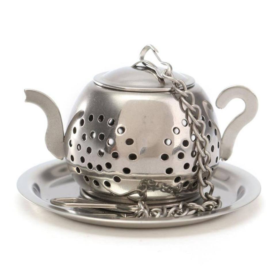 Wholesale Teapot Pot Shape Stainless Steel Leaf Tea Infuser Filter Strainer