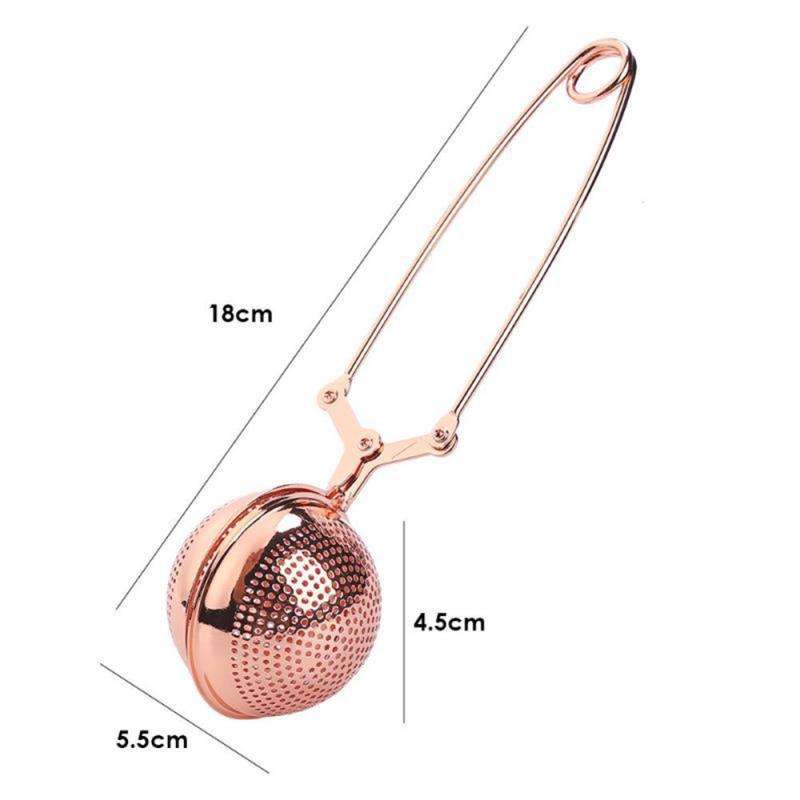 Tea Infuser Stainless Steel Sphere Mesh Tea Strainer Rose Gold Coffee Herb Spice Filter Diffuser Handle Tea Ball Kitchen Tools