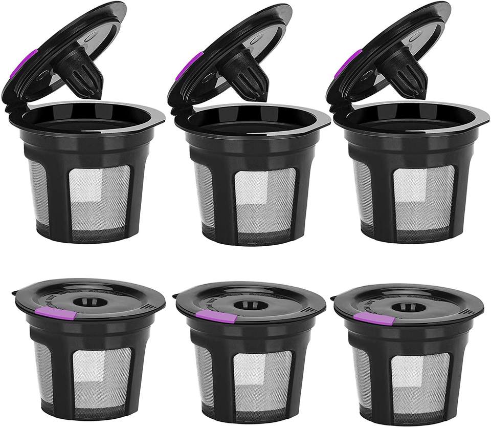 Reusable K Cups Universal Fit For Refillable Single Cup Coffee Filters - Eco Friendly Stainless Steel Mesh Filter (Pack 4)
