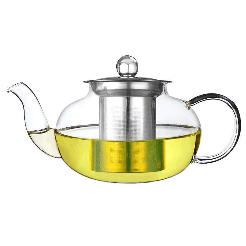 1000ML Teapot Fashion Stainless Steel Customize Logo Tea Pot with Filter Glass Water Carafe Borosilicate Glass,glass Tea Maker