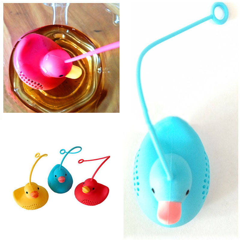 Cute Cartoon Food Grade Reusable Duck Shape Tea Infuser Silicone Tea Strainers Kitchen Accessories Loose Leaf Diffuser Modern 8g