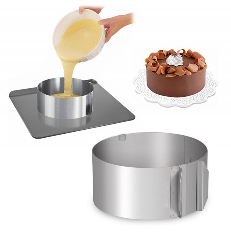 Stainless Steel 6 to12 Inch Adjustable Cake Mousse Mould Baking Cake Decor Mold Ring