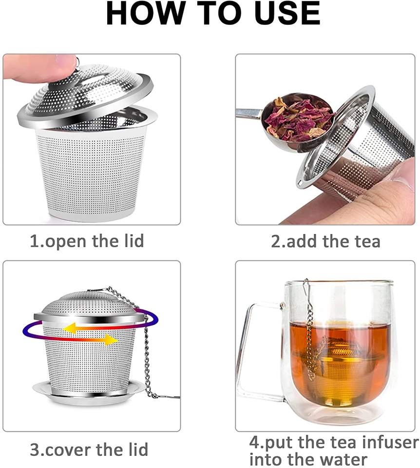 Stainless Steel Tea Balls Loose Leaf Tea Infuser Set Fine Mesh Sieve Tea Strainers with Spoon