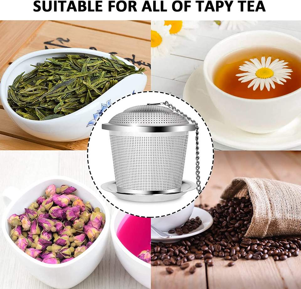 Stainless Steel Tea Balls Loose Leaf Tea Infuser Set Fine Mesh Sieve Tea Strainers with Spoon