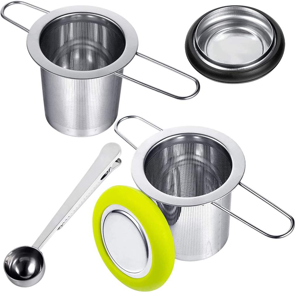 18/8 Stainless Steel Tea Filter Infuser Set Extra Fine Mesh Strainer Tea Brewing Basket with Tea Scoop