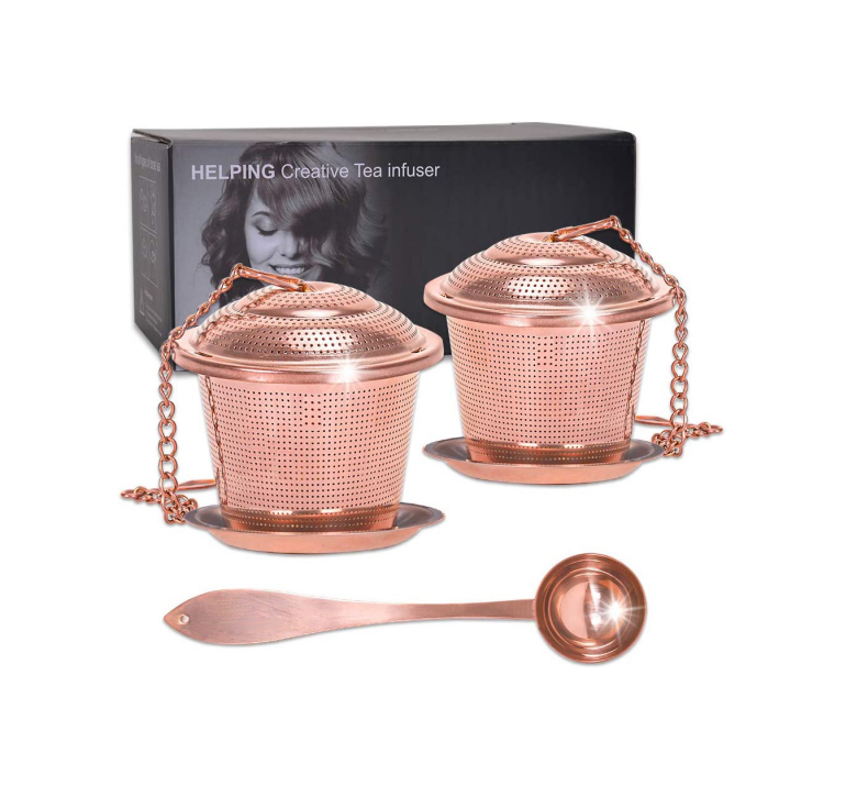 Tea Strainer Infusers Set Tea Tools Stainless Steel Fine Mesh Tea Sieve Steeper with Spoon and Drip Trays